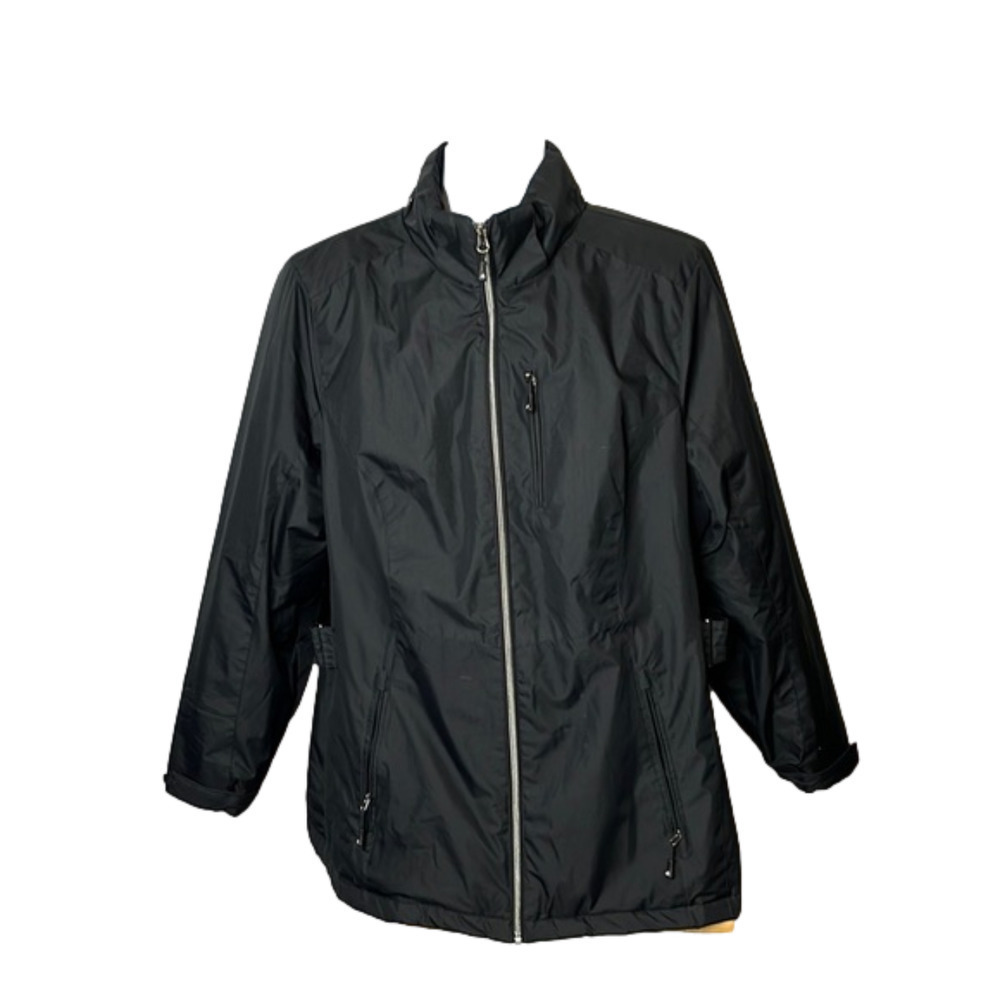 𝅺zeroxposur women’s ski jacket, black, 1X, no hat, good condition